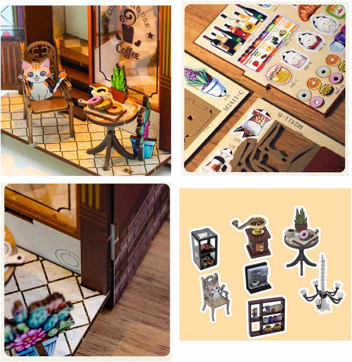 Coffee House Miniature Kit – Cozy Café Book Nook