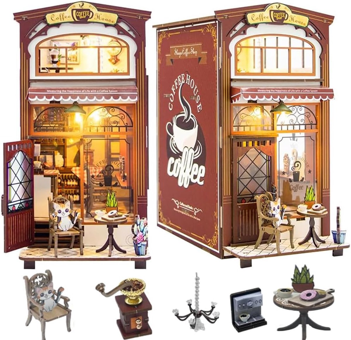 Coffee House Miniature Kit – Cozy Café Book Nook