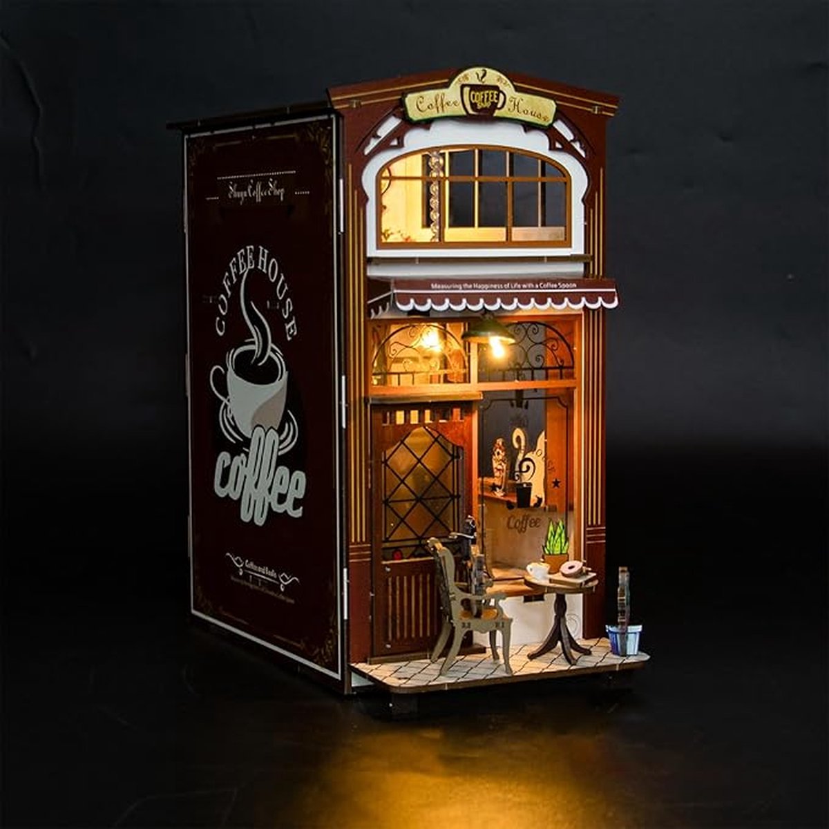 Coffee House Miniature Kit – Cozy Café Book Nook