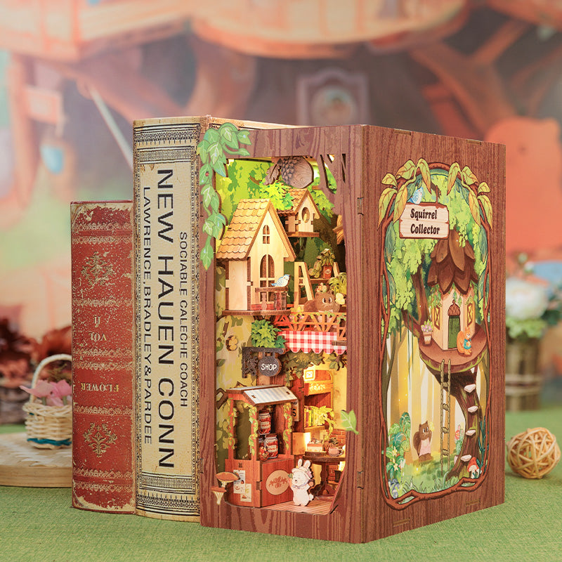 Squirrel Collector - Enchanting Woodland Themed Book Nook Kit