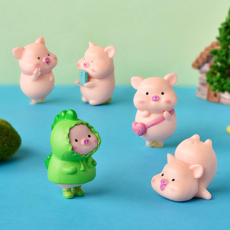 Pig Figurines Miniature Toys Set