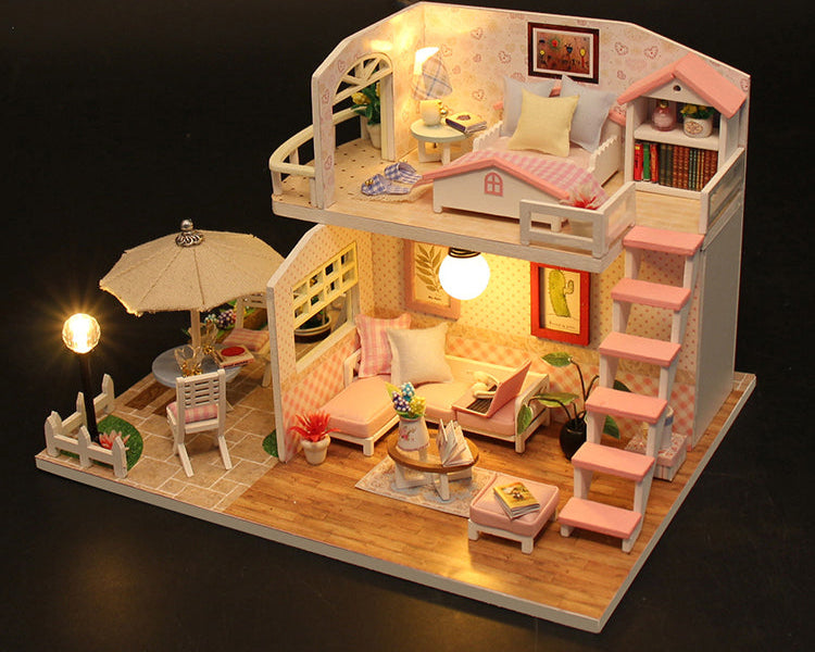 Pink Loft – DIY Miniature Wooden Dollhouse