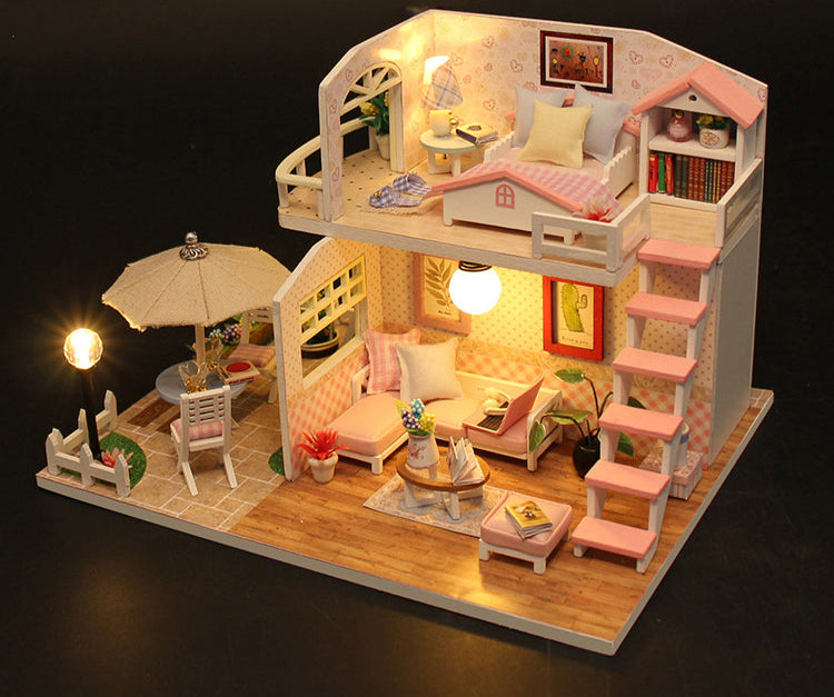 Pink Loft – DIY Miniature Wooden Dollhouse