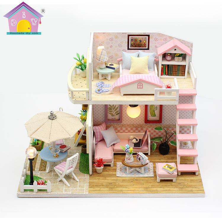 Pink Loft Wooden Doll House Diy