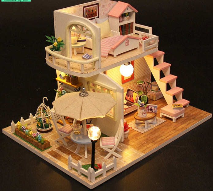 Pink Loft – DIY Miniature Wooden Dollhouse