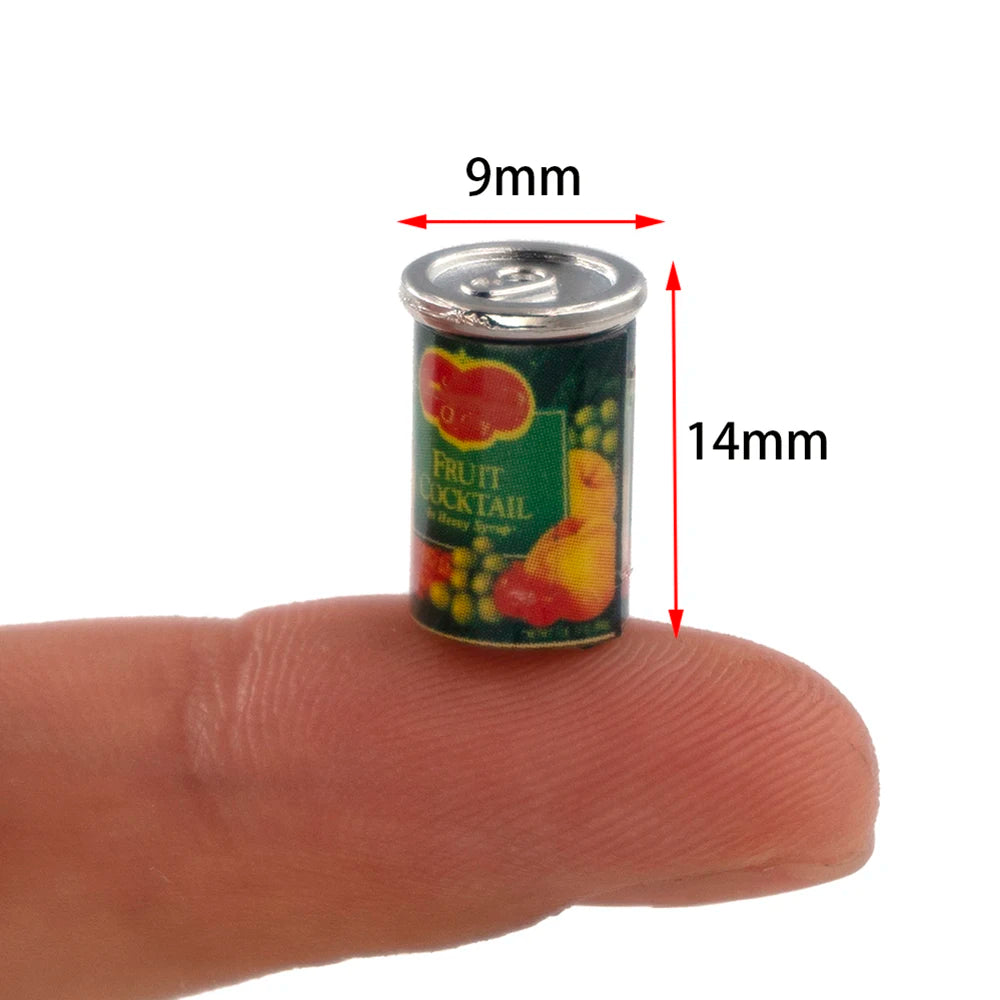 Metal Canned Fruit – Realistic Mini Food Model 5Pcs