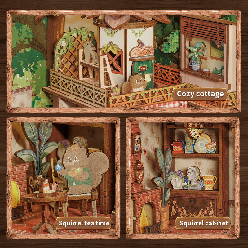 Squirrel Collector - Enchanting Woodland Themed Book Nook Kit