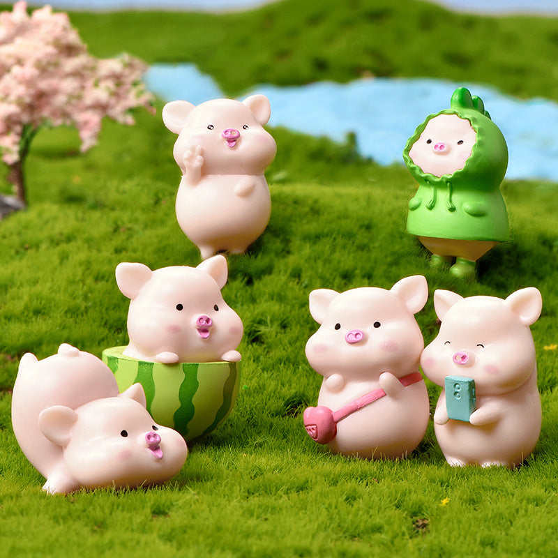 Pig Figurines Miniature Toys Set