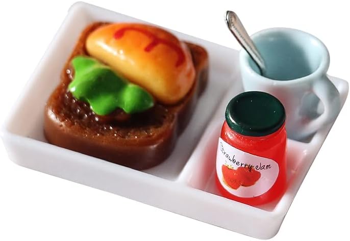 Realistic Miniature Breakfast Food Set