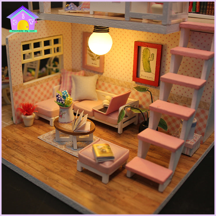 Pink Loft – DIY Miniature Wooden Dollhouse