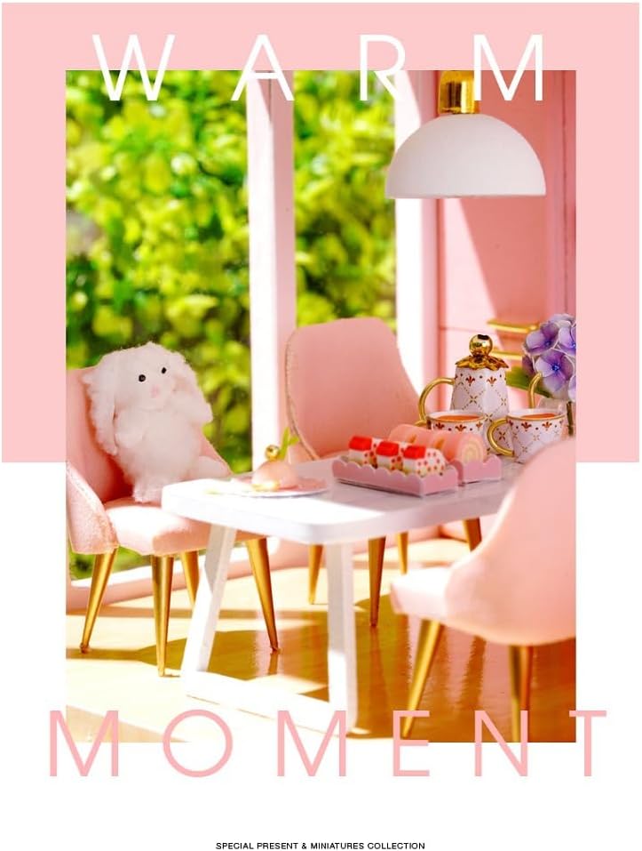 Blush Pink Paradise : Elegant Loft, Chic Kitchen & Dreamy Canopy Bed - 1:24 Scale