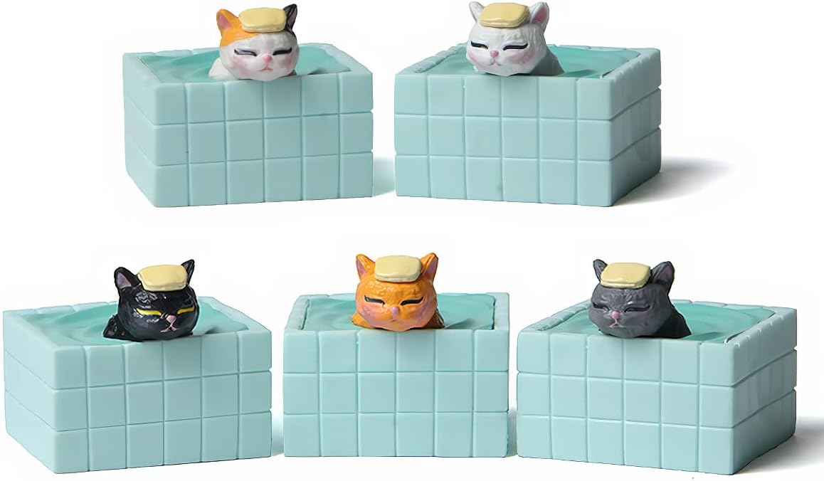 Cat Figurines – Japanese Onsen Hot Spring Set