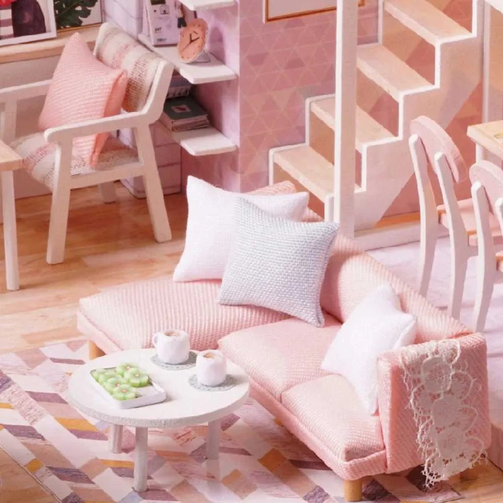 Victoria Elegant Pink Loft with LED Lights, Furniture & Modern Decor