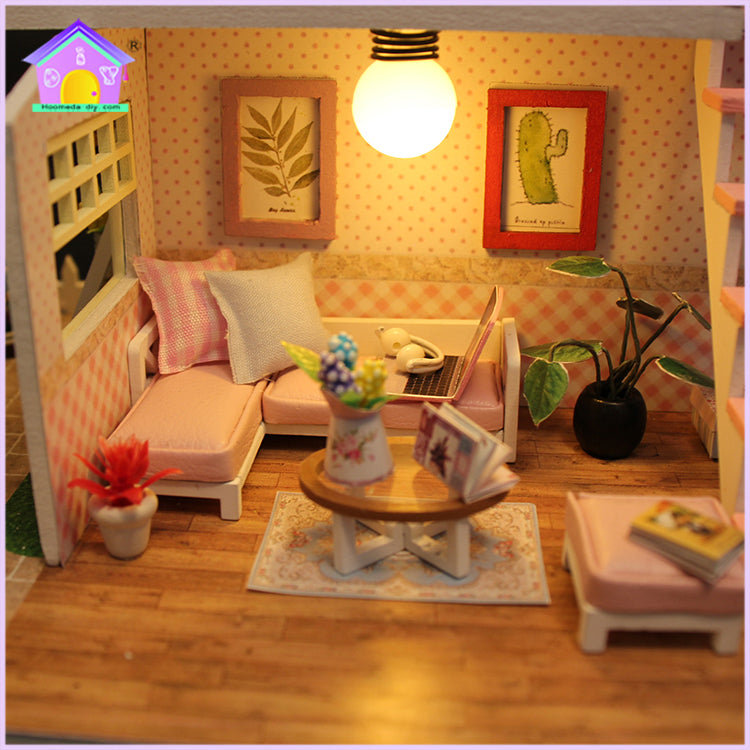 Pink Loft – DIY Miniature Wooden Dollhouse