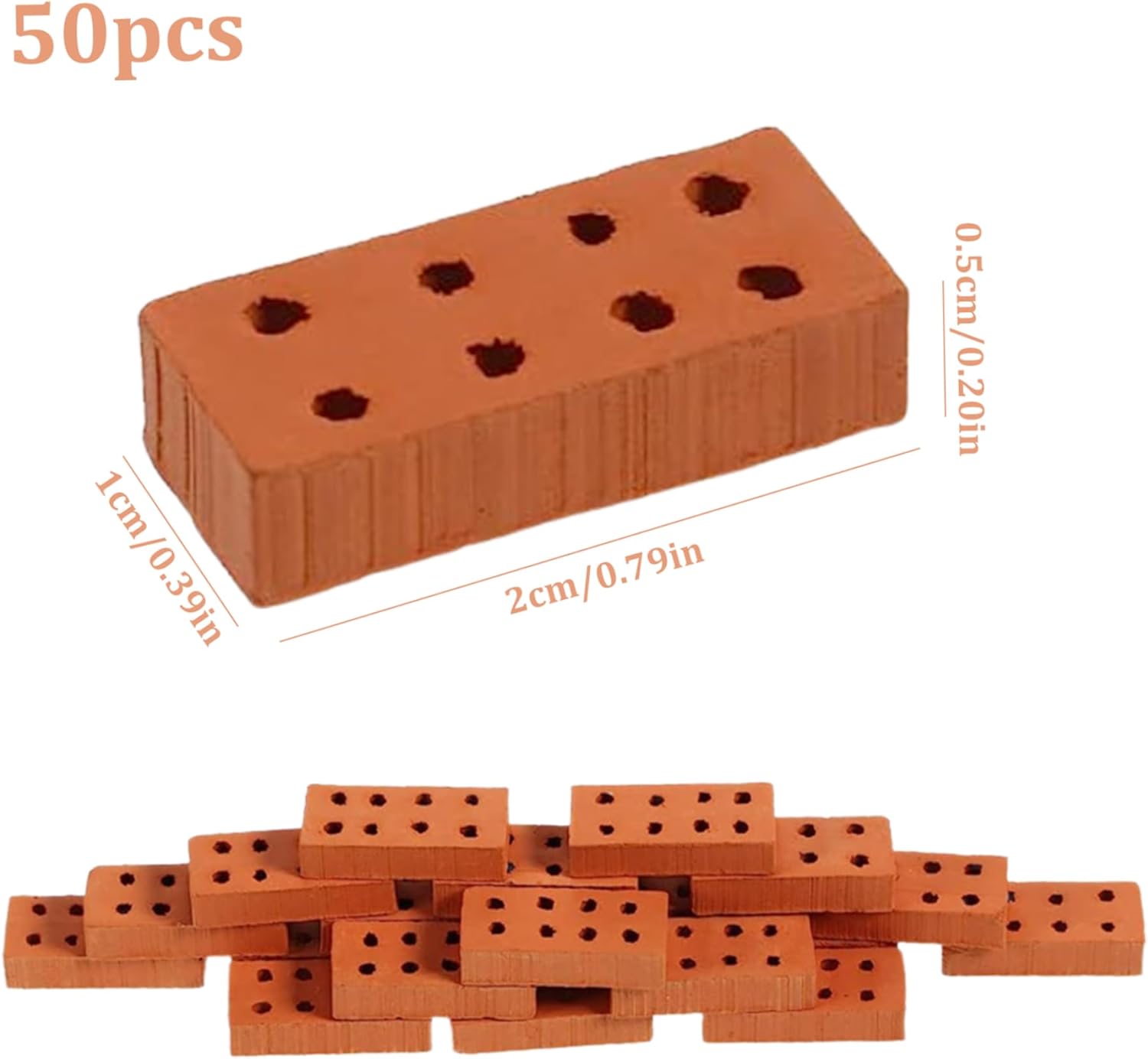 Miniature Clay Bricks - Model Building & DIY Projects! - 50 pcs