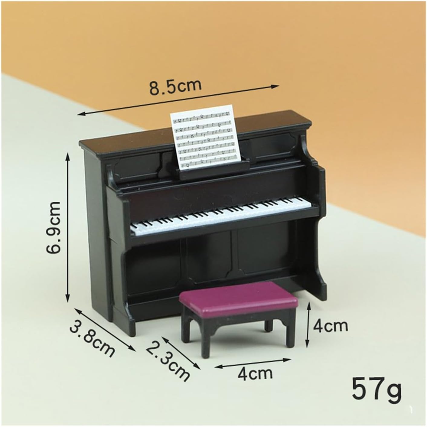 Wooden Grand Piano with Stool