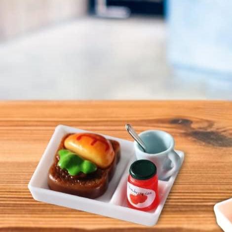 Realistic Miniature Breakfast Food Set