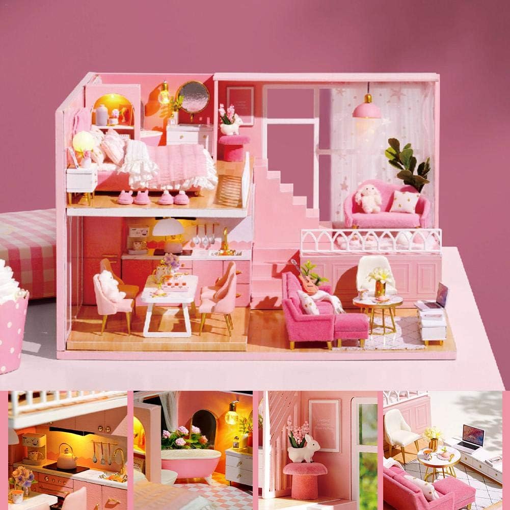 DY Pink Princess Loft Dollhouse 3D Kit