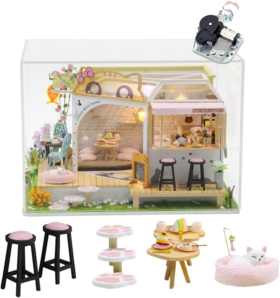 Cat Cafe Garden Cafe – Miniature DIY Kit