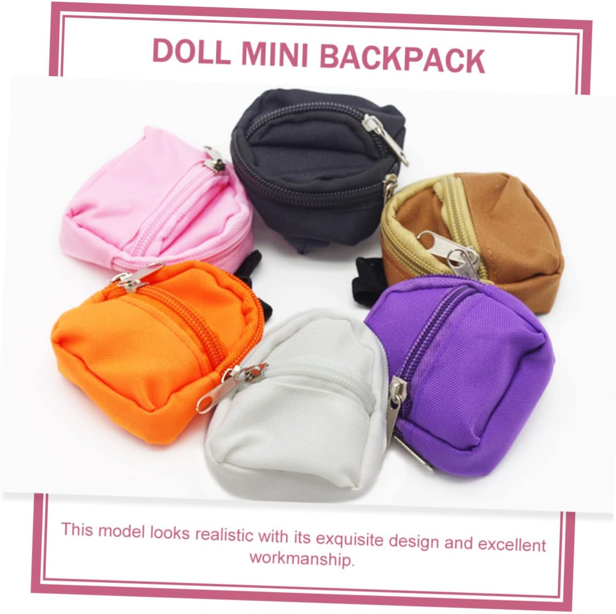 Miniature Doll Backpack – Realistic Canvas Bag