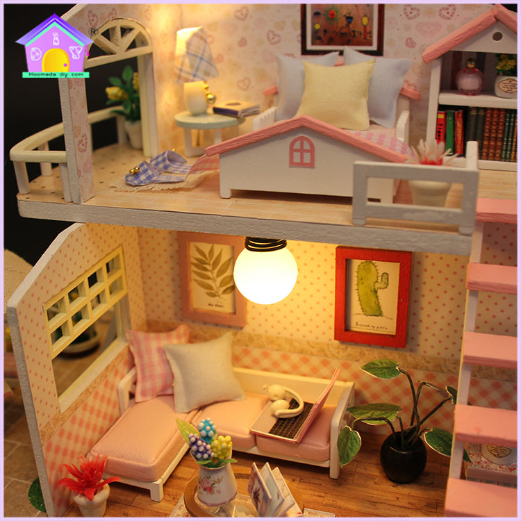 Pink Loft – DIY Miniature Wooden Dollhouse