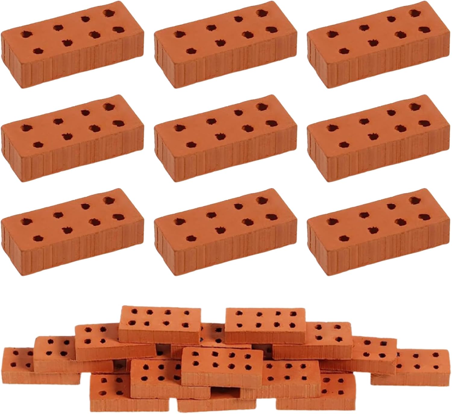 Miniature Clay Bricks - Model Building & DIY Projects! - 50 pcs