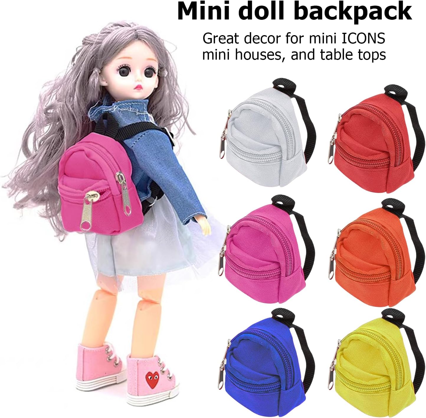 Miniature Doll Backpack – Realistic Canvas Bag