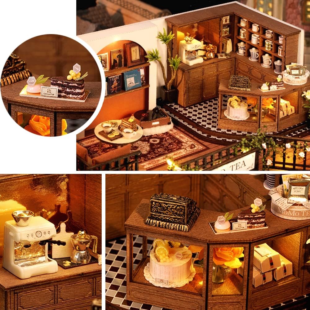 Handmade 3D Wooden Forest Tea Shop