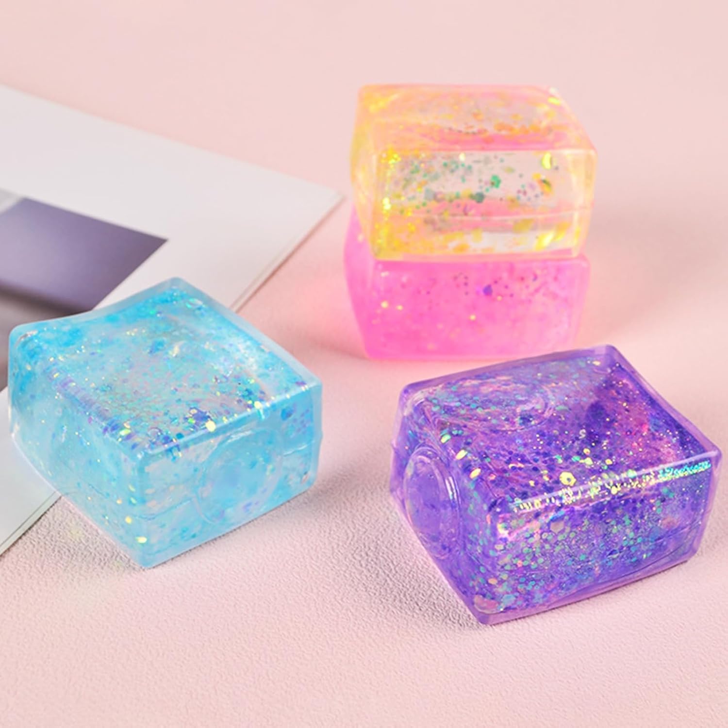 Glitter Jelly Stress Relief Cube – Sensory Fidget Toy