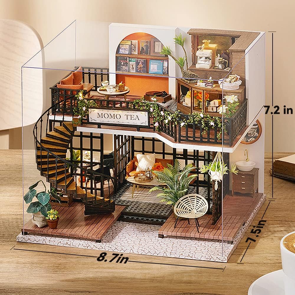 Handmade 3D Wooden Forest Tea Shop