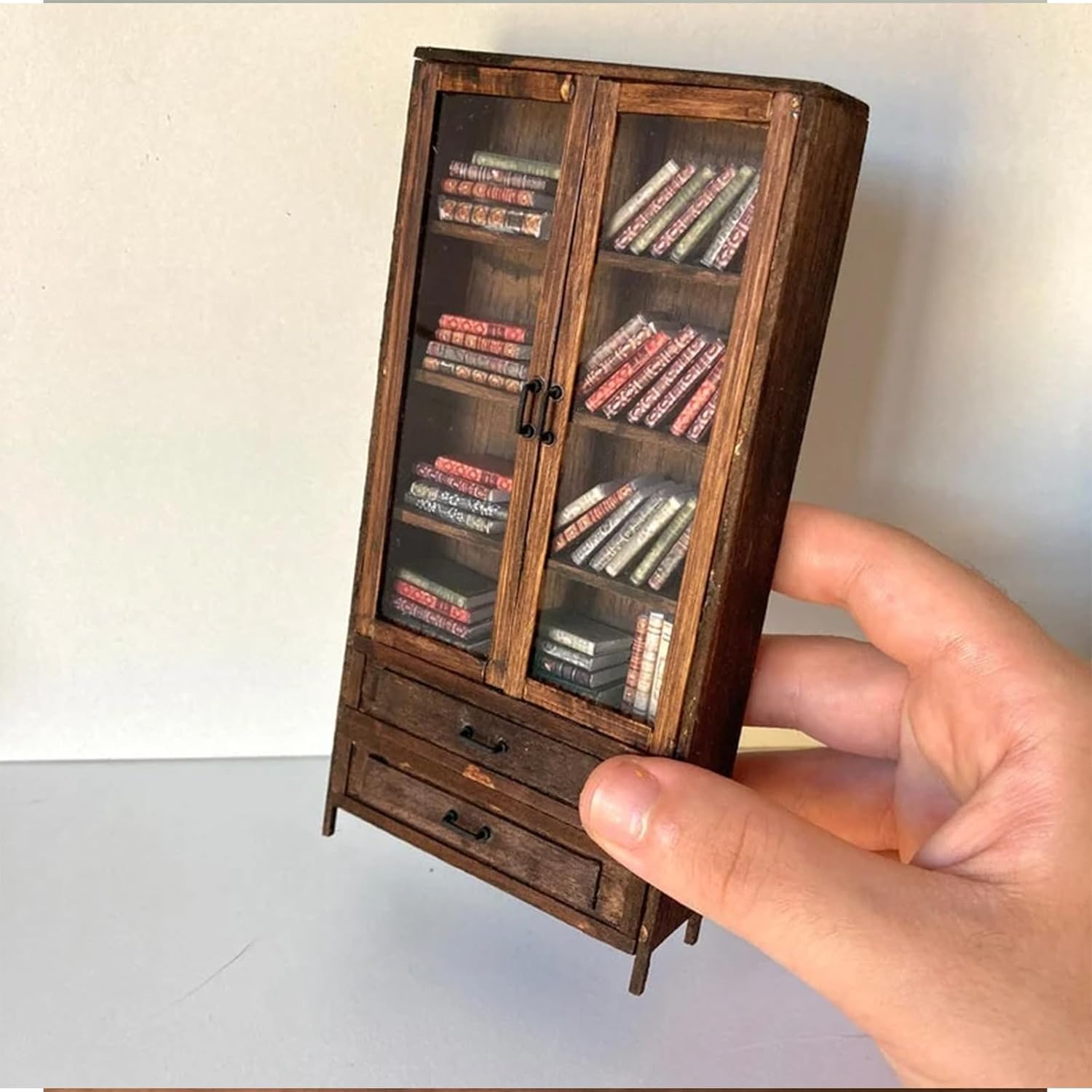 Sensory Miniature Wooden Bookshelf Display