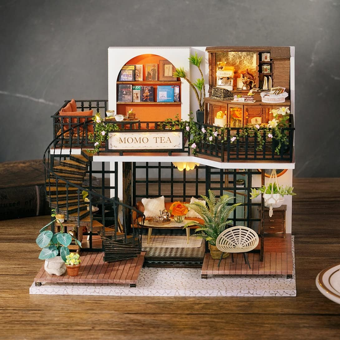 Handmade 3D Wooden Forest Tea Shop