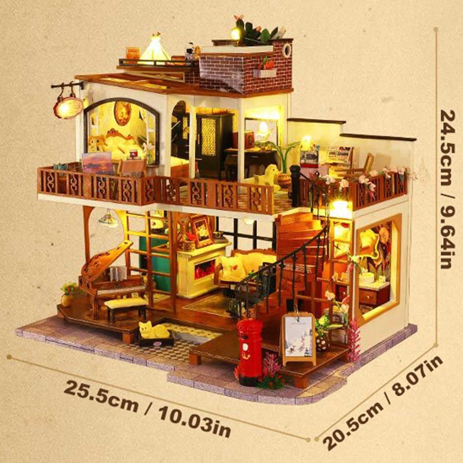 Luxury Villa DIY Miniature Wooden Dollhouse Kit 🏡✨