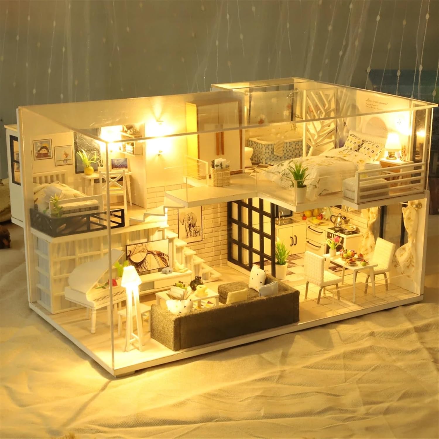 2-Story Modern House Model - DIY Miniature