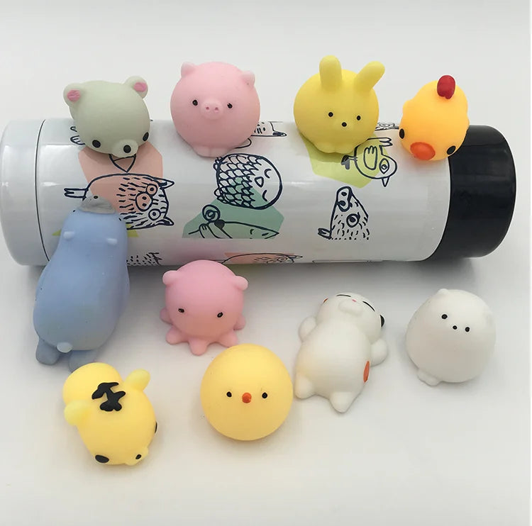 Kawaii Mochi 10 -Squishy Animal Toys 🐼🐰🐣