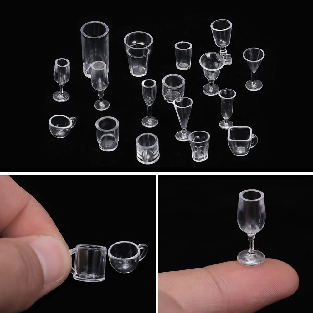 Dollhouse Transparent  Glassware Set– 17-Piece Set