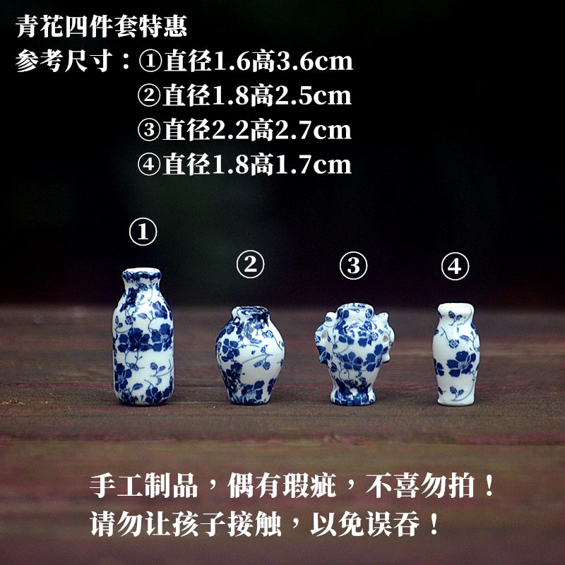 Chinese Ancient Style Miniature Dollhouse Accessories – Porcelain Vases, Vintage Clock, Phonograph & More