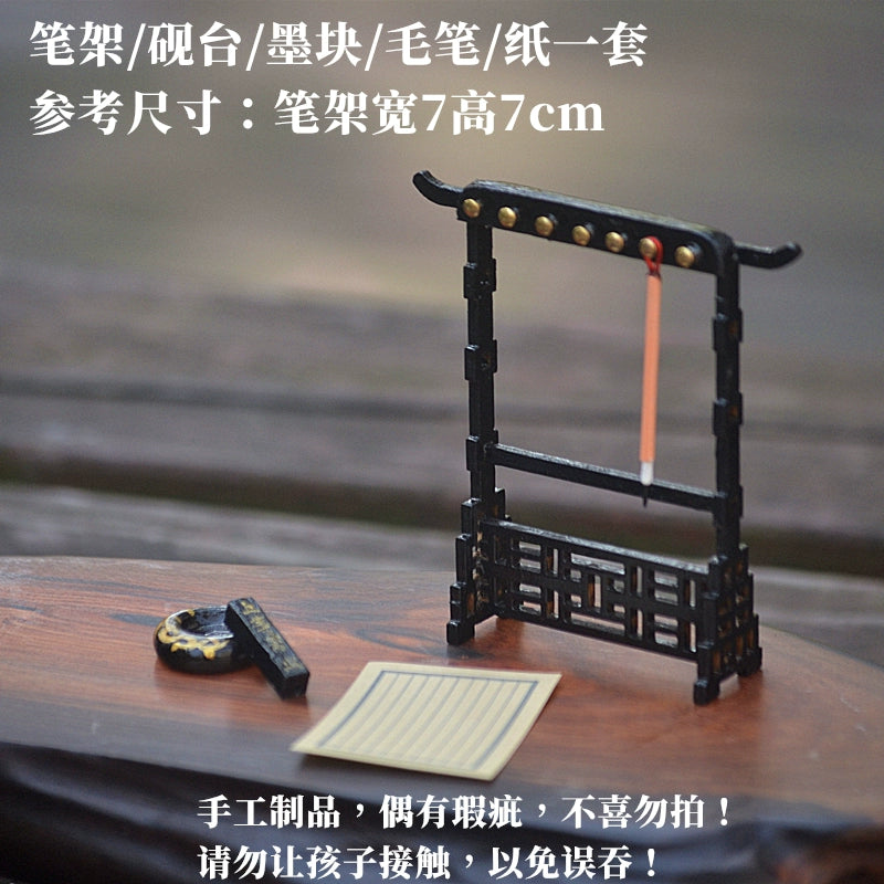 Chinese Ancient Style Miniature Dollhouse Accessories – Porcelain Vases, Vintage Clock, Phonograph & More