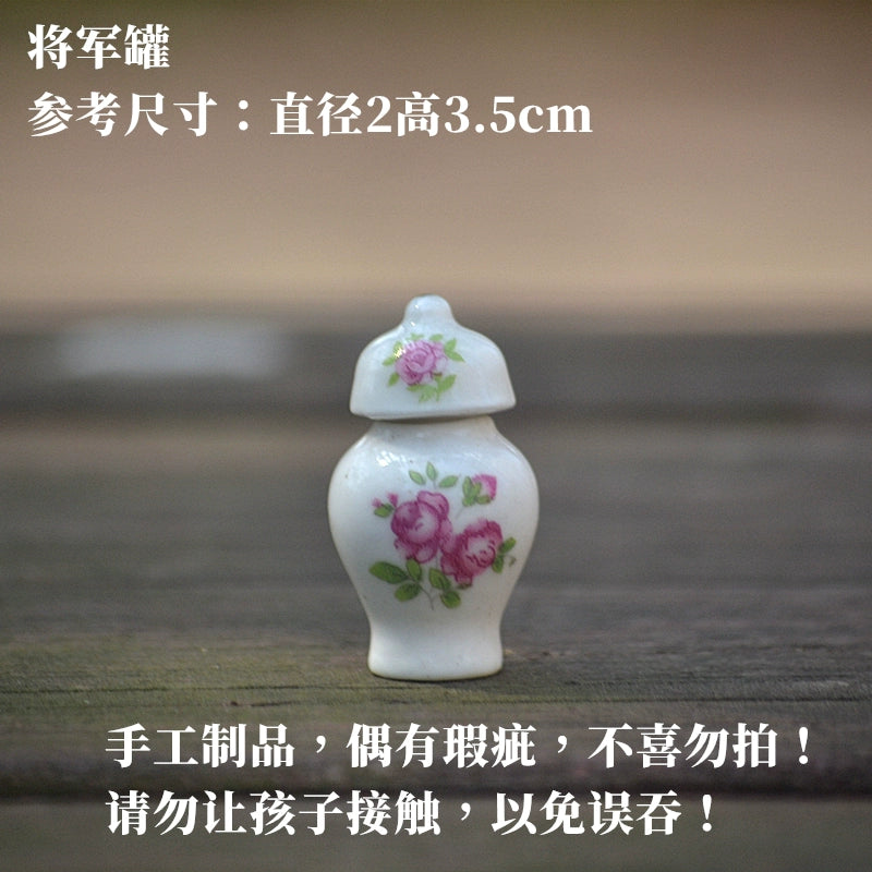 Chinese Ancient Style Miniature Dollhouse Accessories – Porcelain Vases, Vintage Clock, Phonograph & More