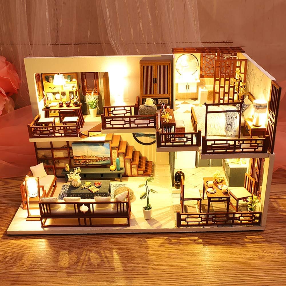 2-Story Traditional DIY Chinese-Style Miniature Dollhouse