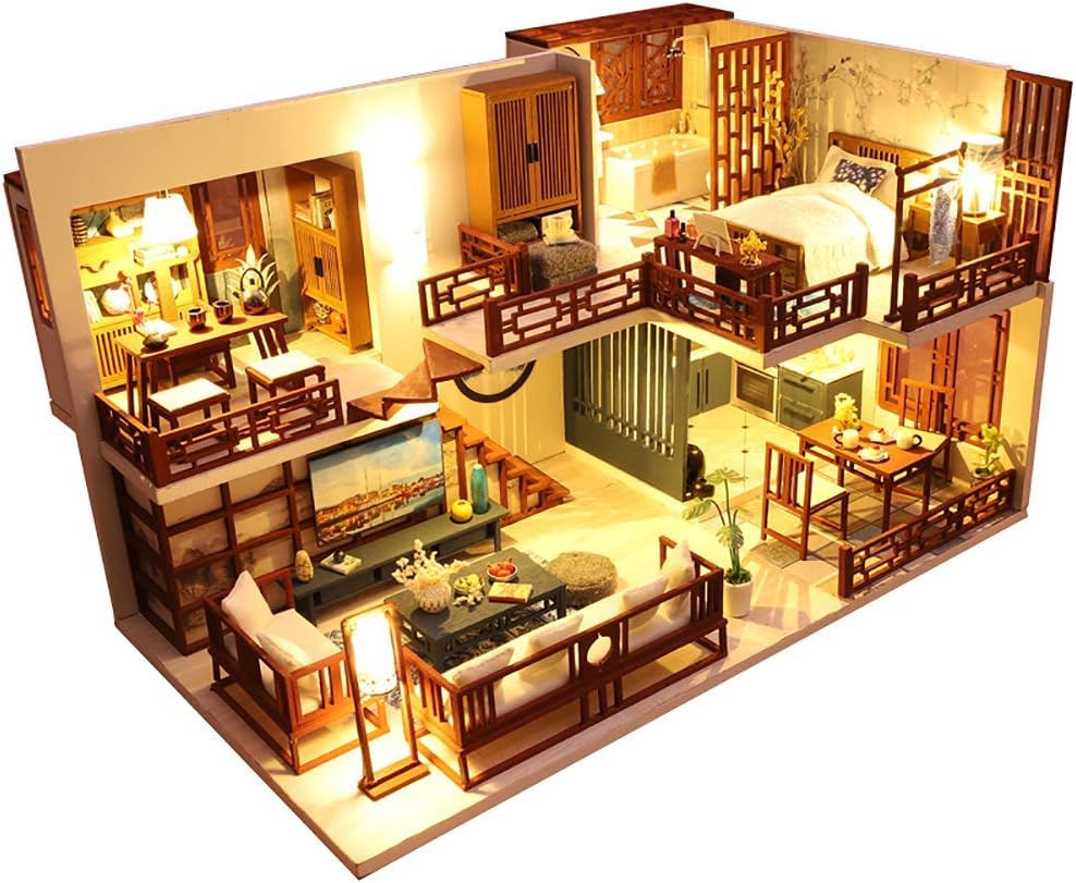 2-Story Traditional DIY Chinese-Style Miniature Dollhouse