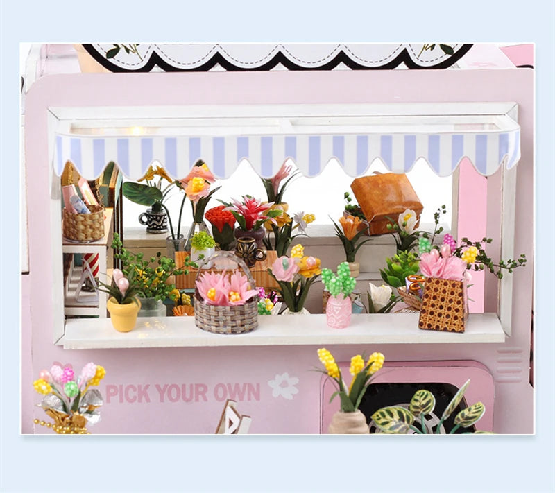 Flower Cart Casa Doll Houses 3D Puzzle Model Kit