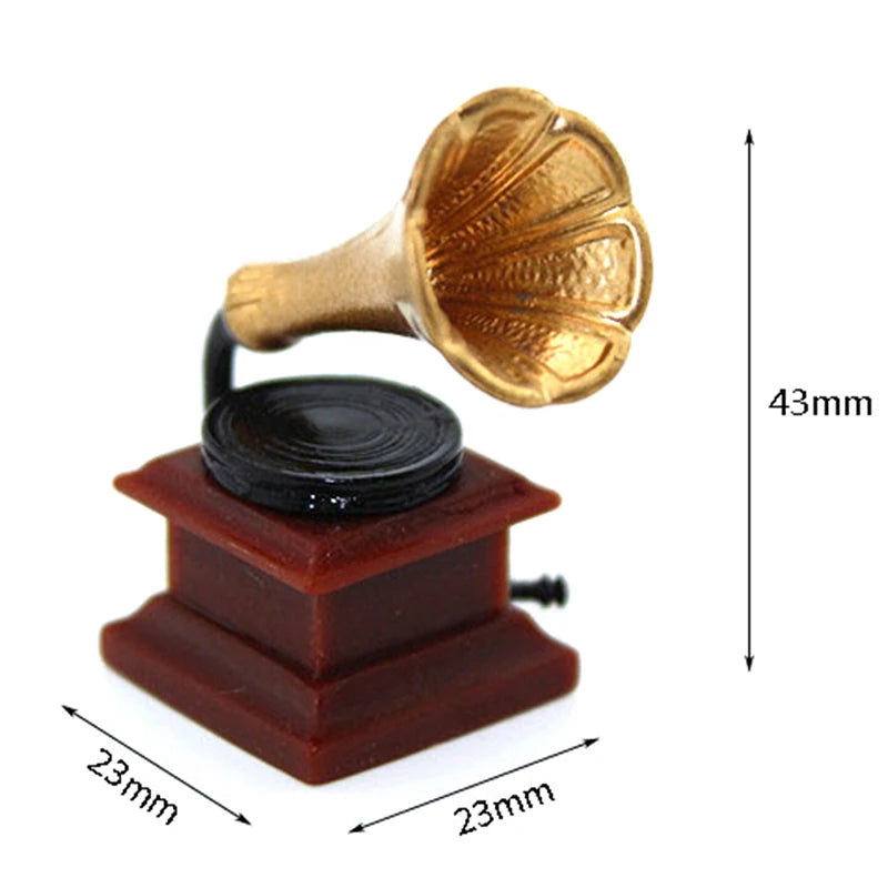 Miniature Phonograph – Retro Resin Ornament