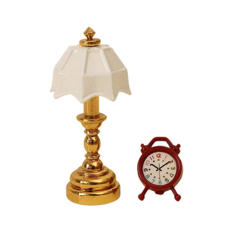 Dollhouse Table Lamp & Alarm Clock Set