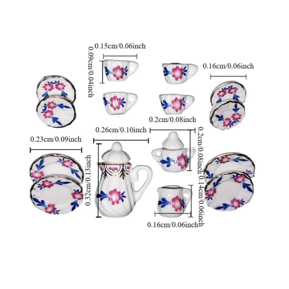 Flower Kettle Miniature Porcelain Tea Cup Set