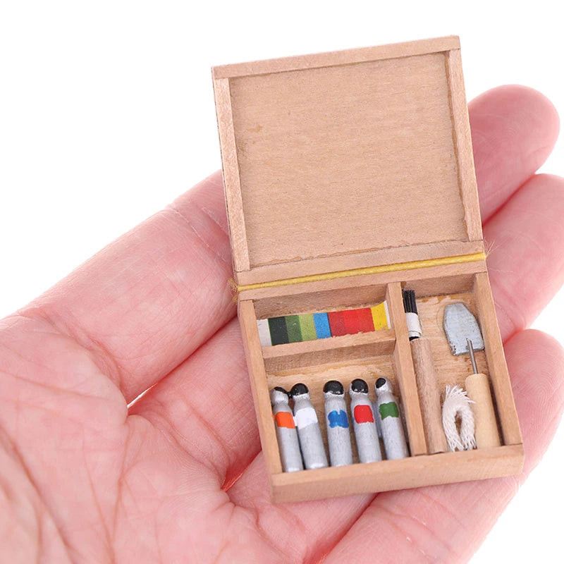 Artist Paint Pen Wood Box Model