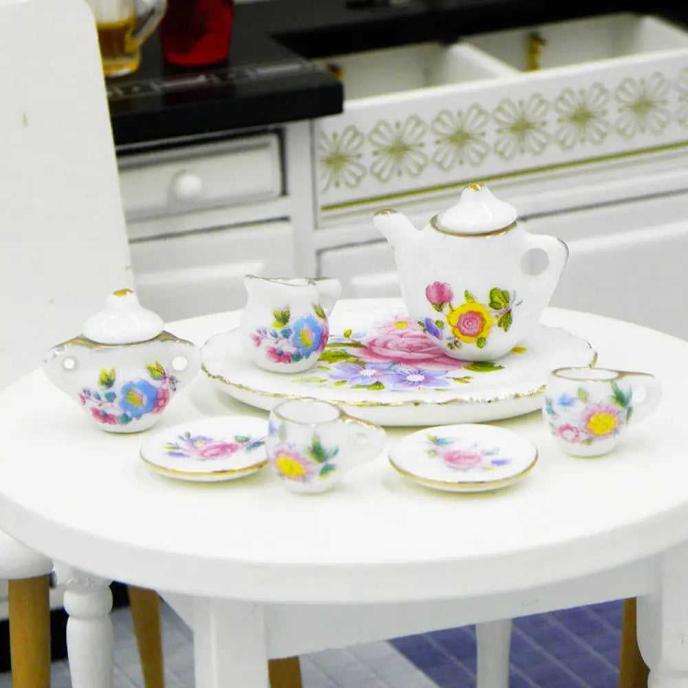 Mini Dollhouse Ceramic Tea Set –  1:12 Scale Dollhouses