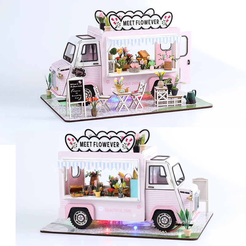 Flower Cart Casa Doll Houses 3D Puzzle Model Kit