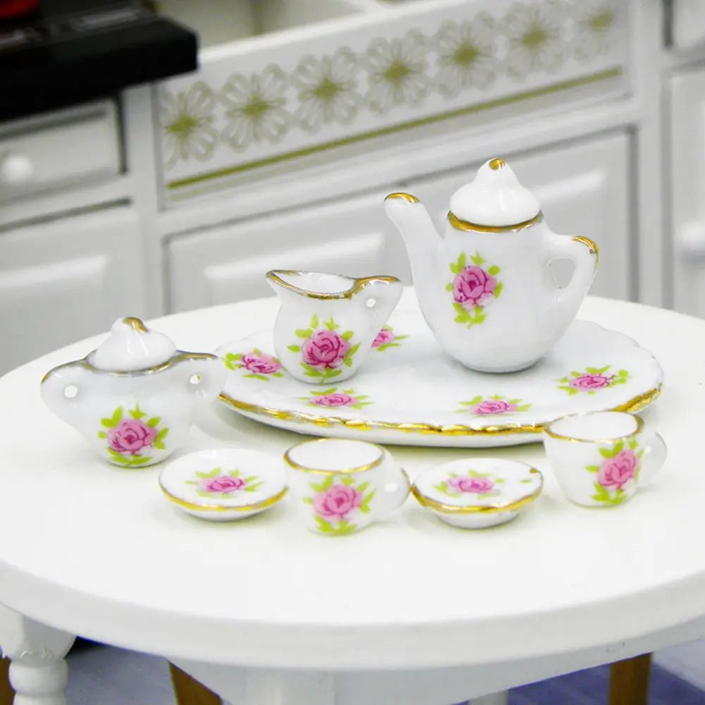 Mini Dollhouse Ceramic Tea Set –  1:12 Scale Dollhouses