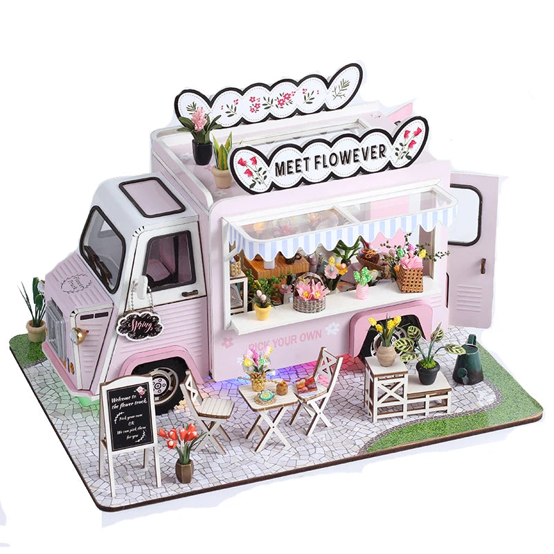 Flower Cart Casa Doll Houses 3D Puzzle Model Kit